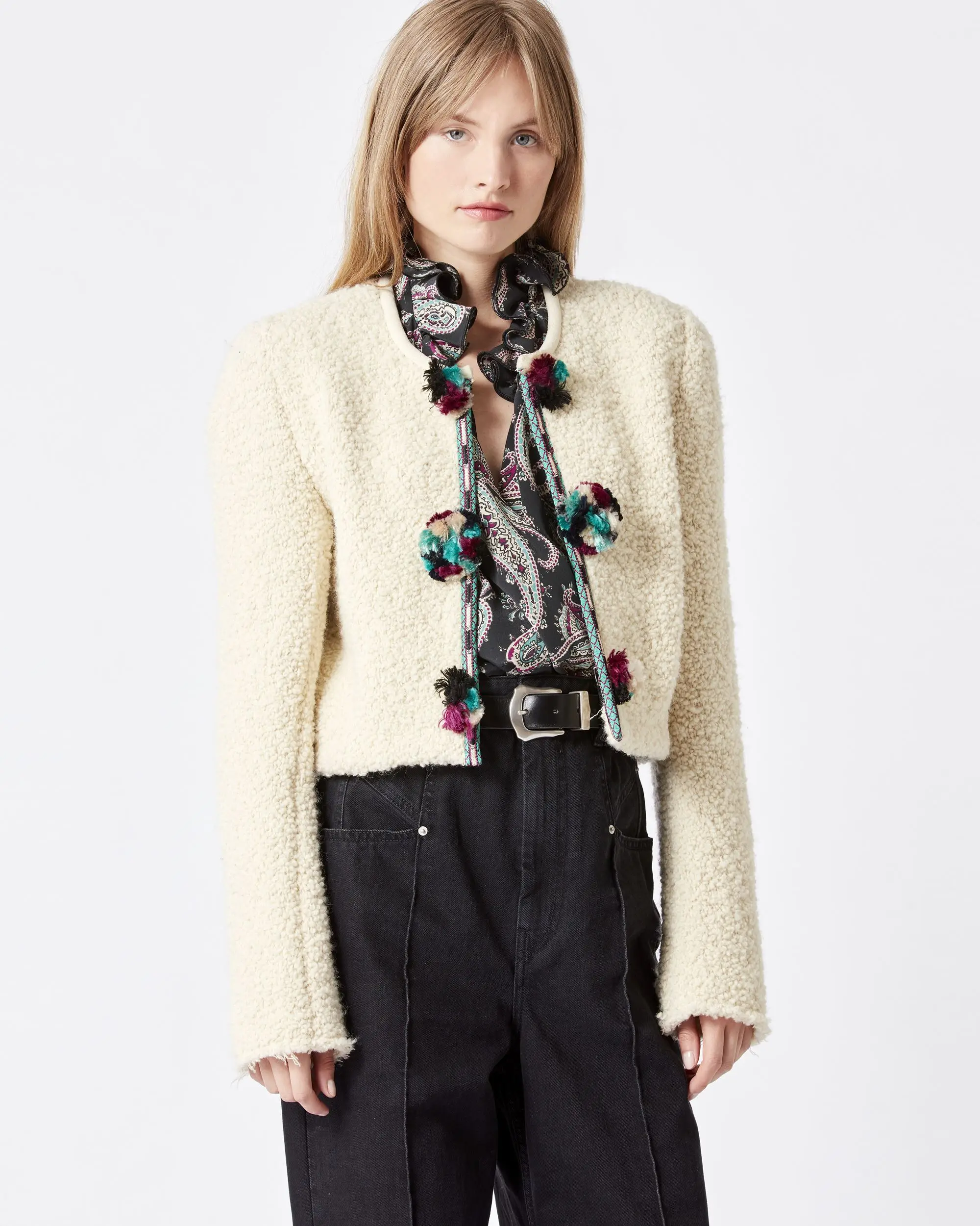 

New Autumn and Winter White Plus Velvet Short Coat Women Blouse