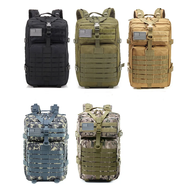 

45L Large Capacity Men's Military Tactical Backpack 3P Soft Back Outdoor Waterproof Rucksack Hiking Camping Hunting Bag