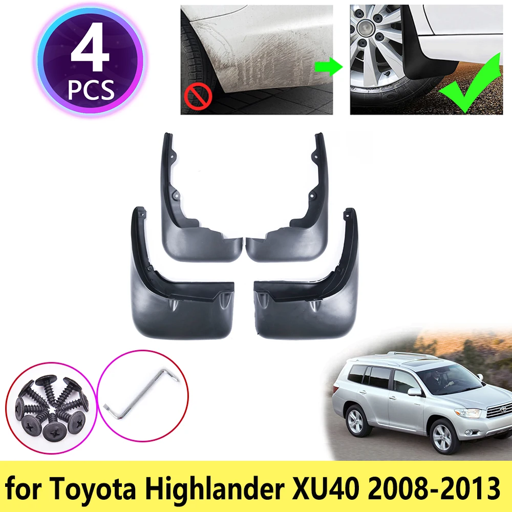 for Toyota Highlander Kluger XU40 2008~2013 Mudguards Mudflap Fender Mud Flaps Splash Flap Guards Car Accessories 2009 2010 2011