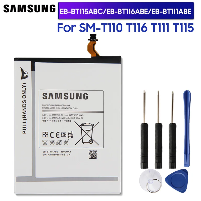 Samsung оригинальный сменный аккумулятор EB BT115ABC для T115 SM T111 T110 T116 BT111ABE BT115ABE 3600 мА