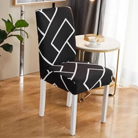 print chair cover modern dining chair covers restaurant room banquet beach universal elasticity jacquard flower geometry