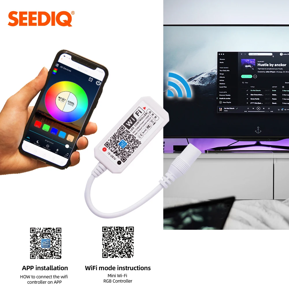 Светодиодный Управление 3Key/24Key ИК пульт дистанционного управления Wi Fi DC5V 24V С