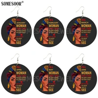 somesoor jewelry 12 months on both design wooden round drop africa earrings for black women gifts