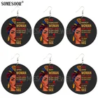 Ювелирные изделия SOMESOOR 12 месяцев на обеих дизайнах, деревянные круглые Висячие африканские серьги для черных женщин, подарки