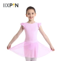 kid girls ballet dress dance leotard ballerina toddler girl dresses cotton ruffled sleeves ballet dance gymnastics leotard dress