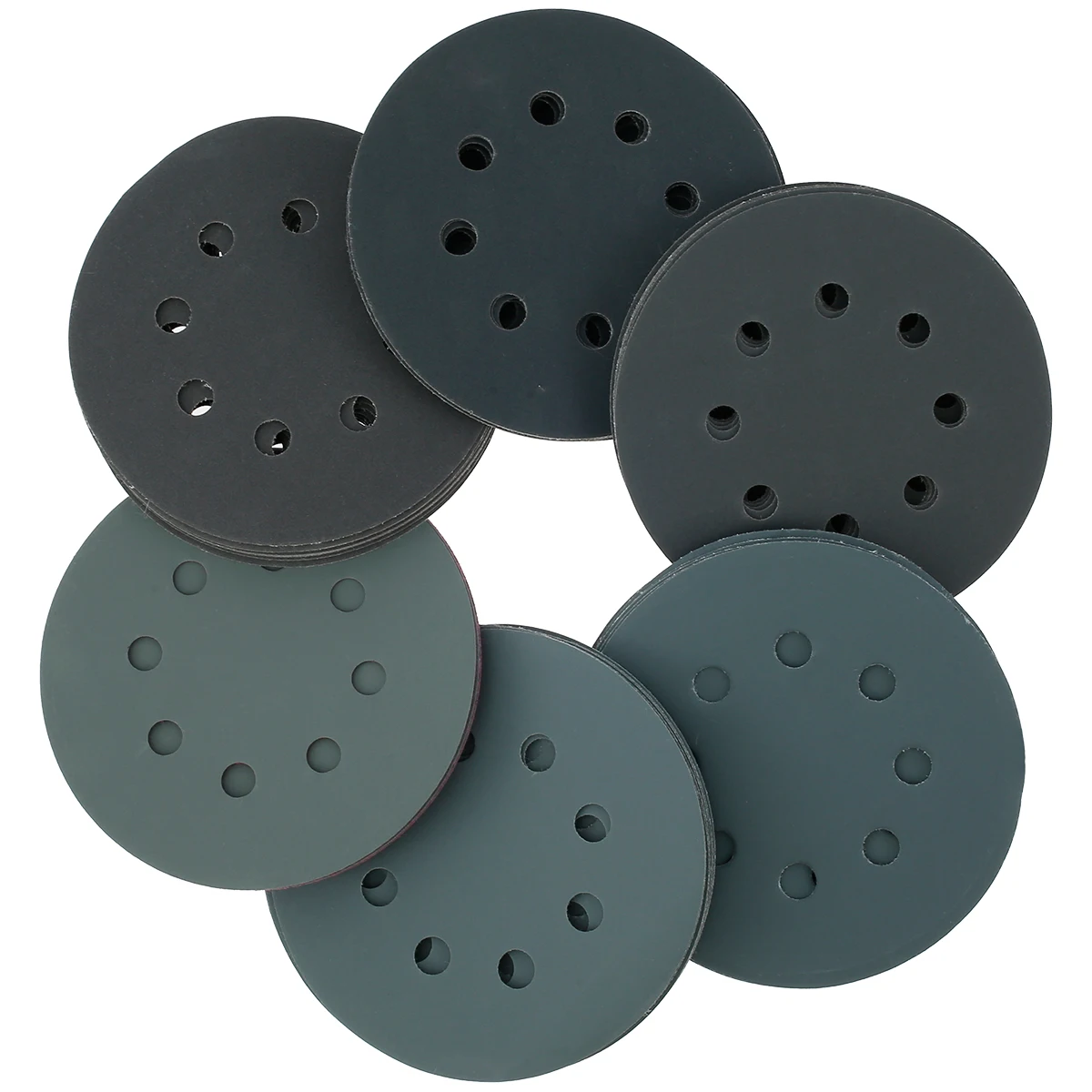 

60 pcs 5 inch Wet Dry Sandpaper Assortment 400-2000 Grit Sander Disc 8 holes Sand paper With Hook &Loop Sanding pad for Wood