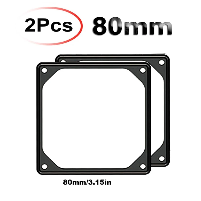 2pcs 80mm 2 шт. 80 мм 92 мм 120 мм 140 мм Антивибрационная силиконовая прокладка вентилятора шумоподавление глушитель прокладка для ПК Компьютерный Вентилятор - Цвет лезвия: 2pcs 80mm