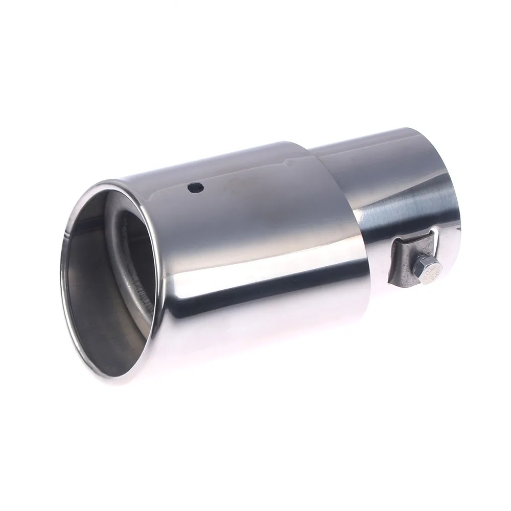 

Car Universal Round Silver Stainless Steel Thick Silencer Exhaust Pipe Cover Chrome Exhaust Tail Muffler Tip Pipe