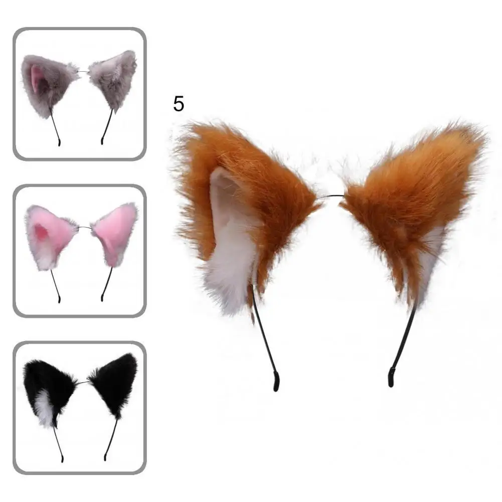 

Cute Useful Plush Soft Cats Ears Hair Hoop Plush Cosplay Headband Comfortable for Party