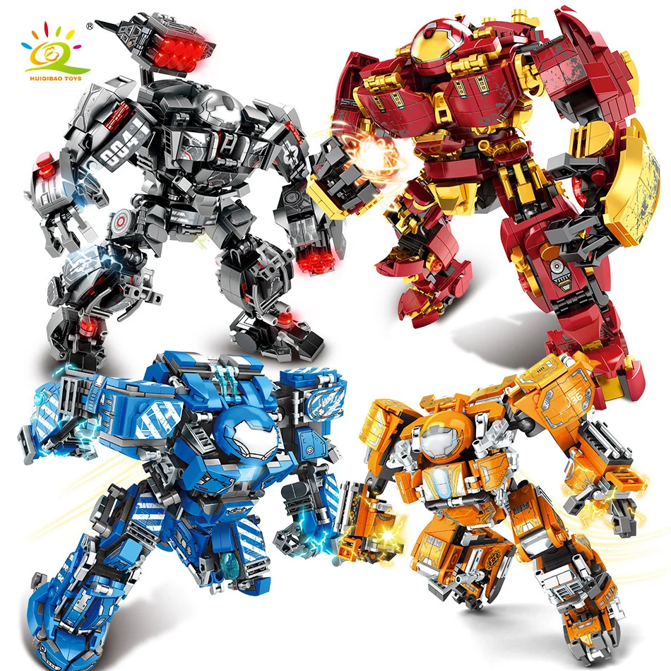 HUIQIBAO город войны супер панцирь Робот строительные блоки военный воин меха