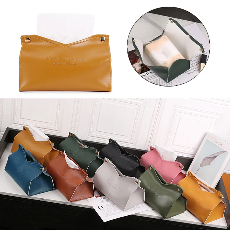 

Кожаная Коробка для салфеток, автомобильная коробка для откачивания туалета, украшение для дома, гостиной, спальни, кухни, настольная больш...