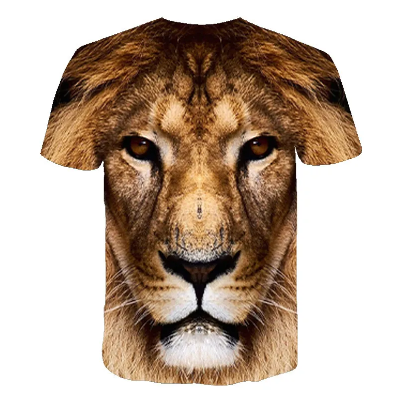 

2021 Hot Sale Lion Summer 3D Comfortable Breathable T-shirt Factory Outlet