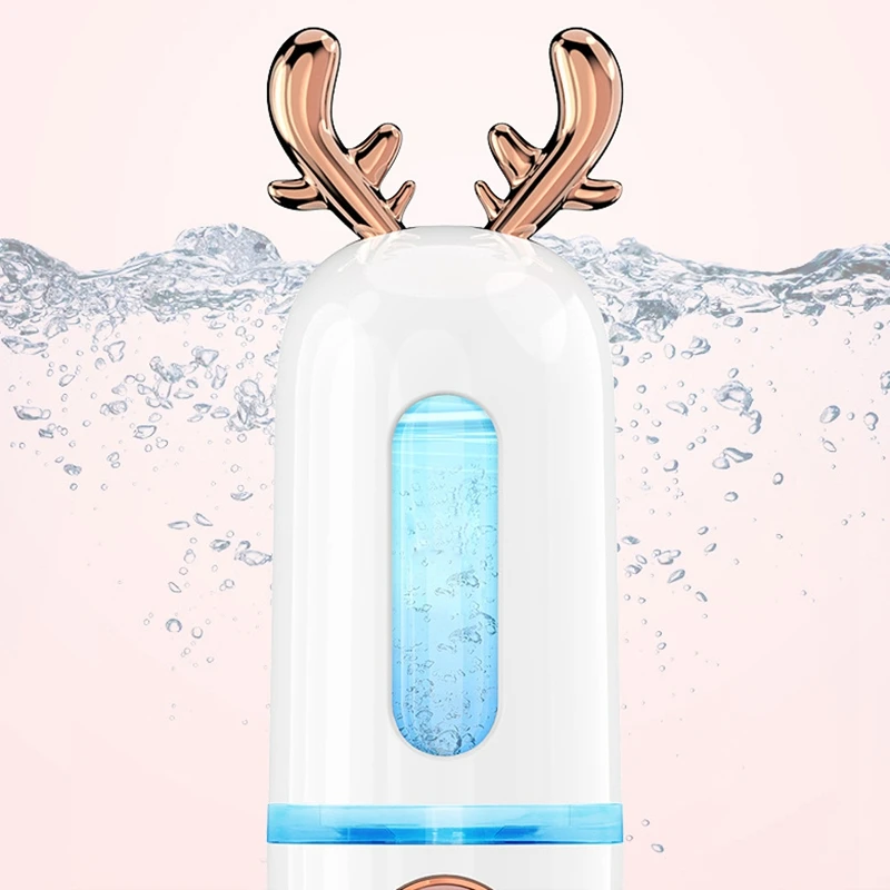 

Portable Nano Spray Water Meter Sprayer Steam Face Facial Humidifier Cold Spray Machine Moisturizing Beauty Instrument Fawn Shap