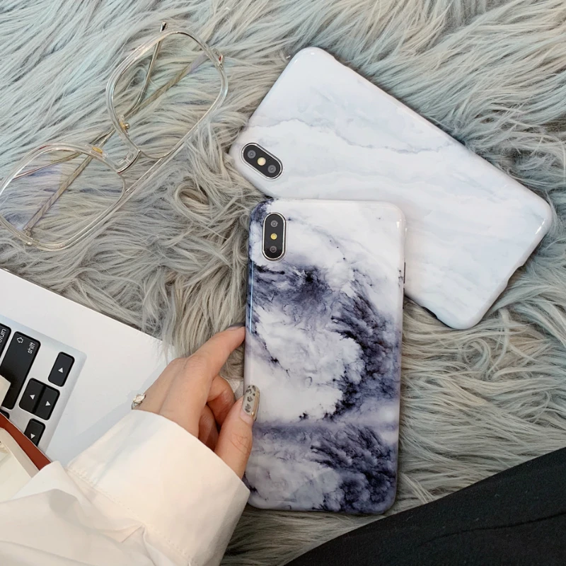 PGSD Простой Модный чехол для мобильного телефона любителей холодного мрамора iphone