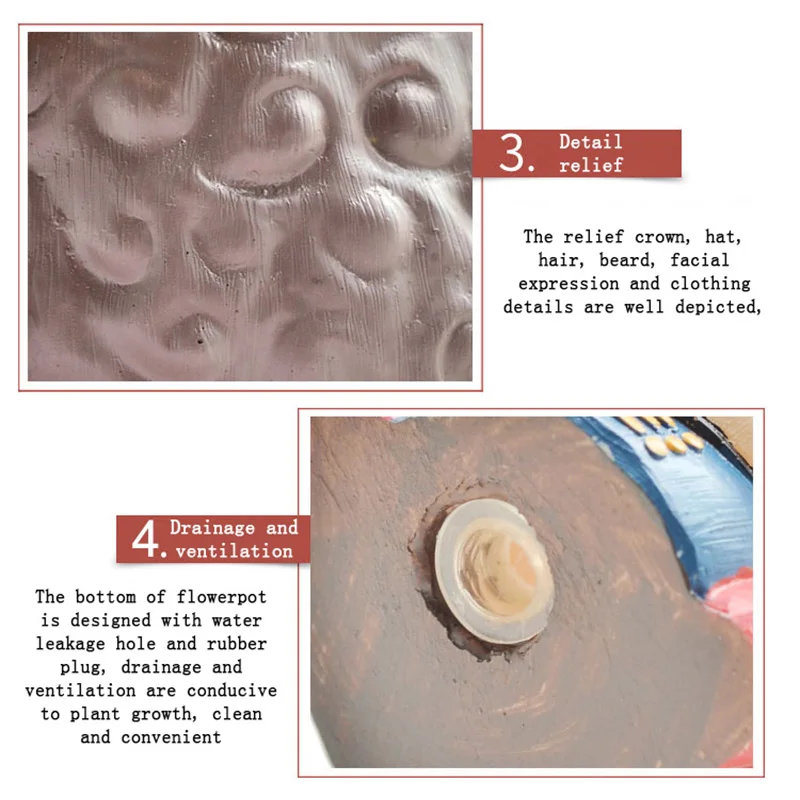 Цветочные горшки с абстрактным персонажем из мультфильма в горшках