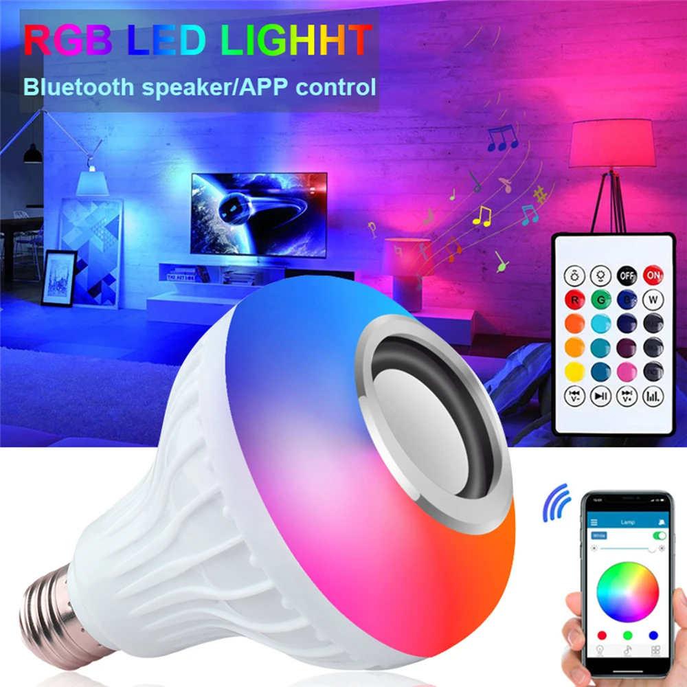 Bluetooth музыкальная круглая светодиодная лампа освещение управление через