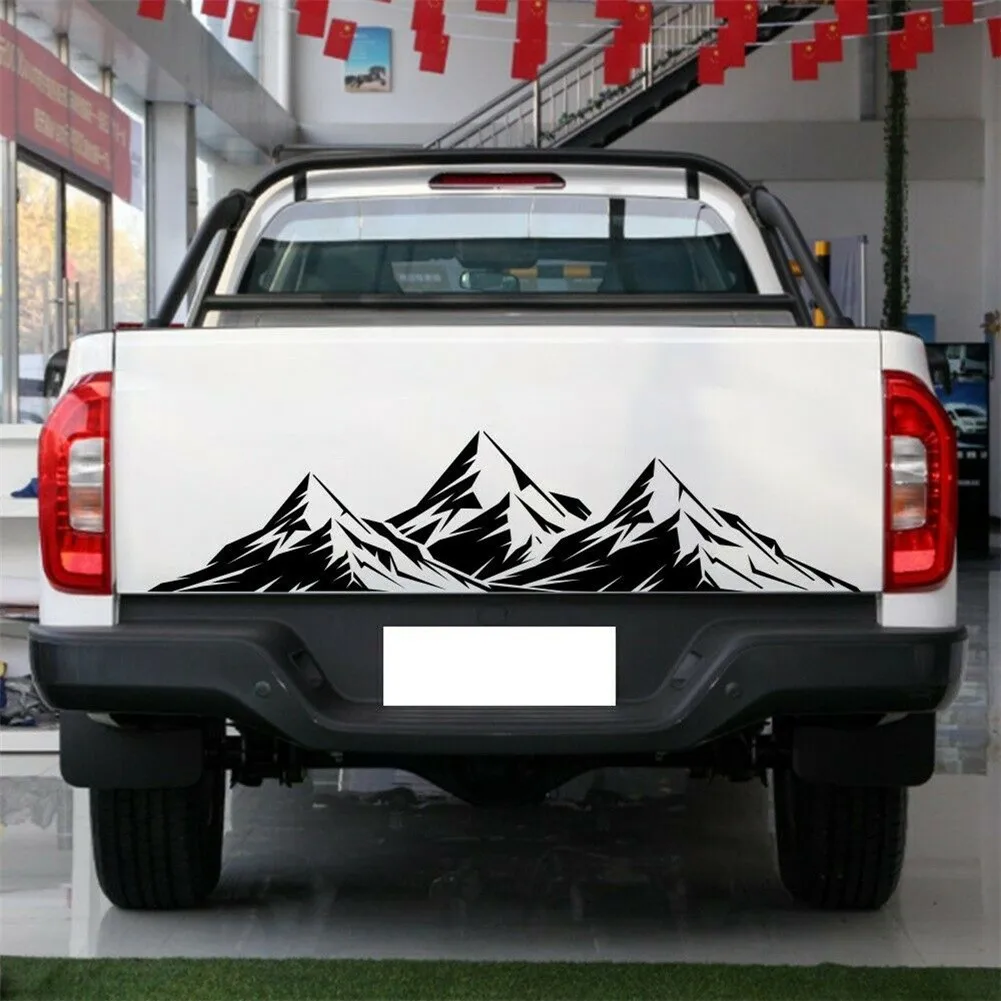 

1pc Adhesive Sticker Mountain Strip Vinyl Decal Car Exterior Decoration Stickers Black Fit For Car Body Hood Decor Waterproof