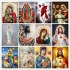 Алмазная вышивка сделай сам, полноформатная картина с изображением Богородицы стразы, мозаика из страз, религиозная икона, Иисуса