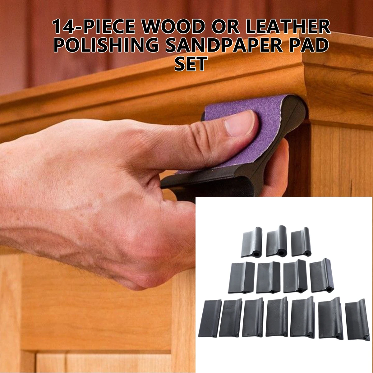 

14Pcs Rubber Sandpaper Mat Woodworking Sandpaper Mat Flexible Contour Polishing Pad Contour Polishing Rubber Sandpaper Home