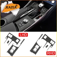 jeazea carbon fiber car center console gear shift panel cover decoration trim sticker decal for lexus is250 is300h is350 2014 18
