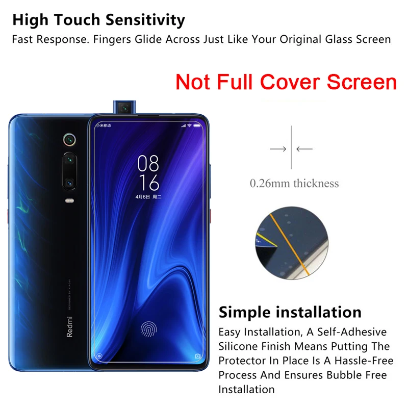 2 шт. закаленное стекло для телефона Redmi K20 Pro защитная пленка 9H HD Прозрачная