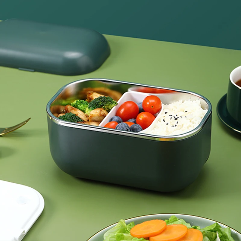 Fiambrera con calefacci&oacute;n el&eacute;ctrica de 110V/220V, contenedor calentador de almacenamiento de alimentos, vaporera port&aacute;til, Mini olla arrocera de grado alimenticio-1