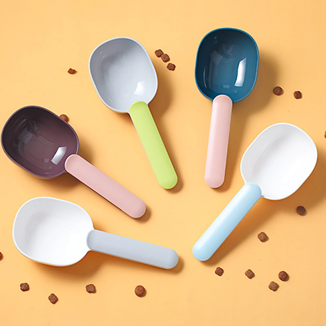 

Dog Food Bowl Dog Food Spoon Pet Feeding Spoon with Sealed Bag Clip Creative Measuring Cup Curved Design Pet Supplies