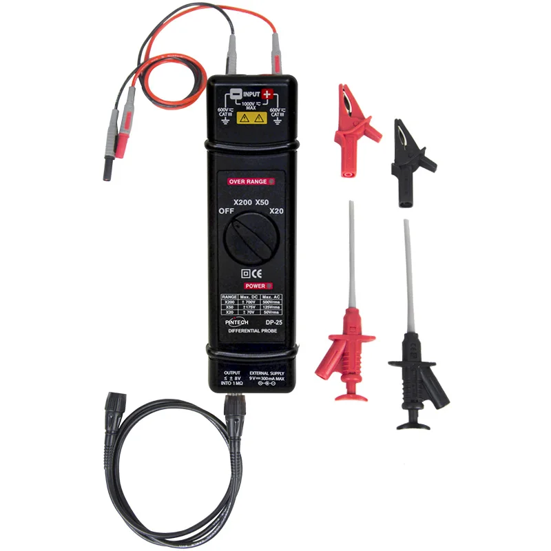 

Датчик дифференциального напряжения осциллографа DP-25 25 МГц 1400 В x 20, x 50, x200 Датчик осциллографа со скоростью затухания