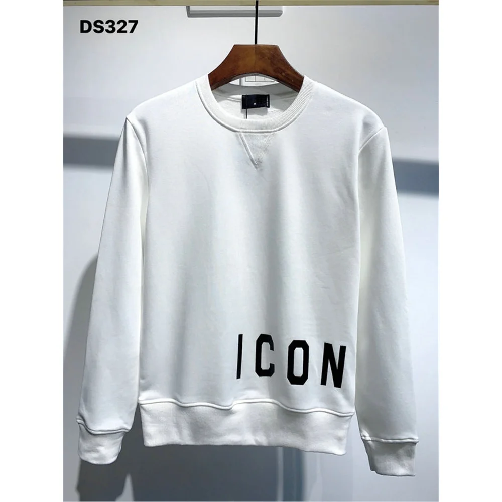 

Winter O-neck style Trend Men's Hoodie 100% Cotton long sleeve hoody letter black white Hoodies sweatshirt for men M TO 3XL
