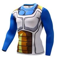 anime 3d printed t shirts men compression shirts fitness quick dry long sleeve tshirt vegeta cosplay costume tops male clothing