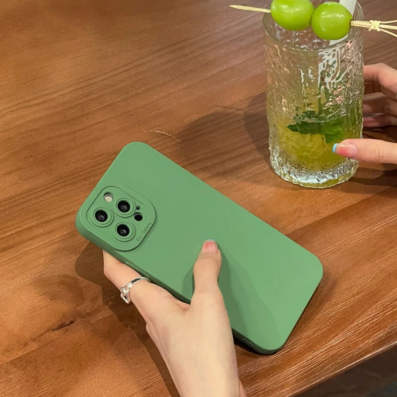 

NEW Matte Silicone Soft Phone Case For iphone 13Pro Max 12 11 XS MAX XR 7 8 Plus Solid Color Shockproof Camera Protection Cover