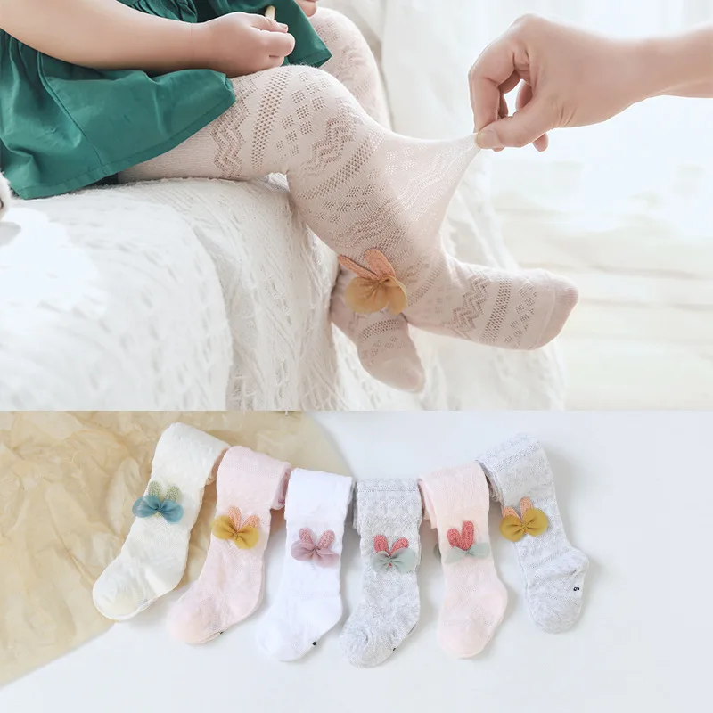 10pcs Cute Candy Color Baby Summer Tights Baby Toddler Kid Girl Ribbed Stocking Cotton Warm Pantyhose Solid Tight 0-5 years Girl