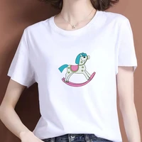 women cute horse summer casual tshirts tees harajuku korean style graphic tops new kawaii tshirts girls tops tees