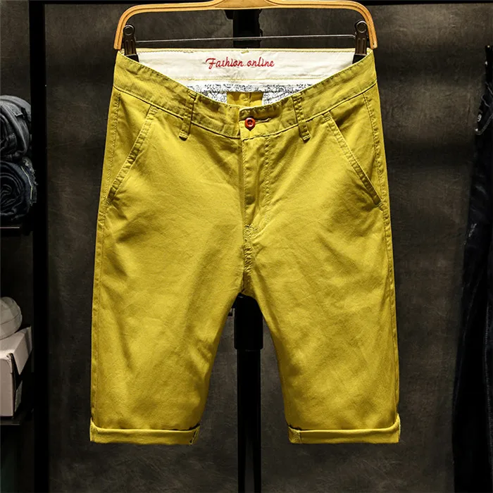 Мужские хлопковые шорты до колен повседневные в винтажном стиле бермуды большие