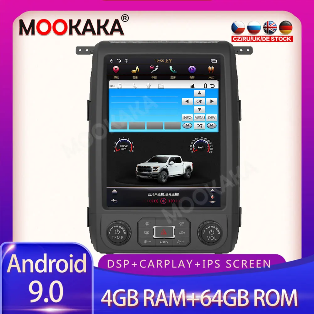 12 1 &quotAndroid 9 0 для Ford F150 2013-2014 с 4 + 64 Гб встроенной Carplay мультимедийный навигатор