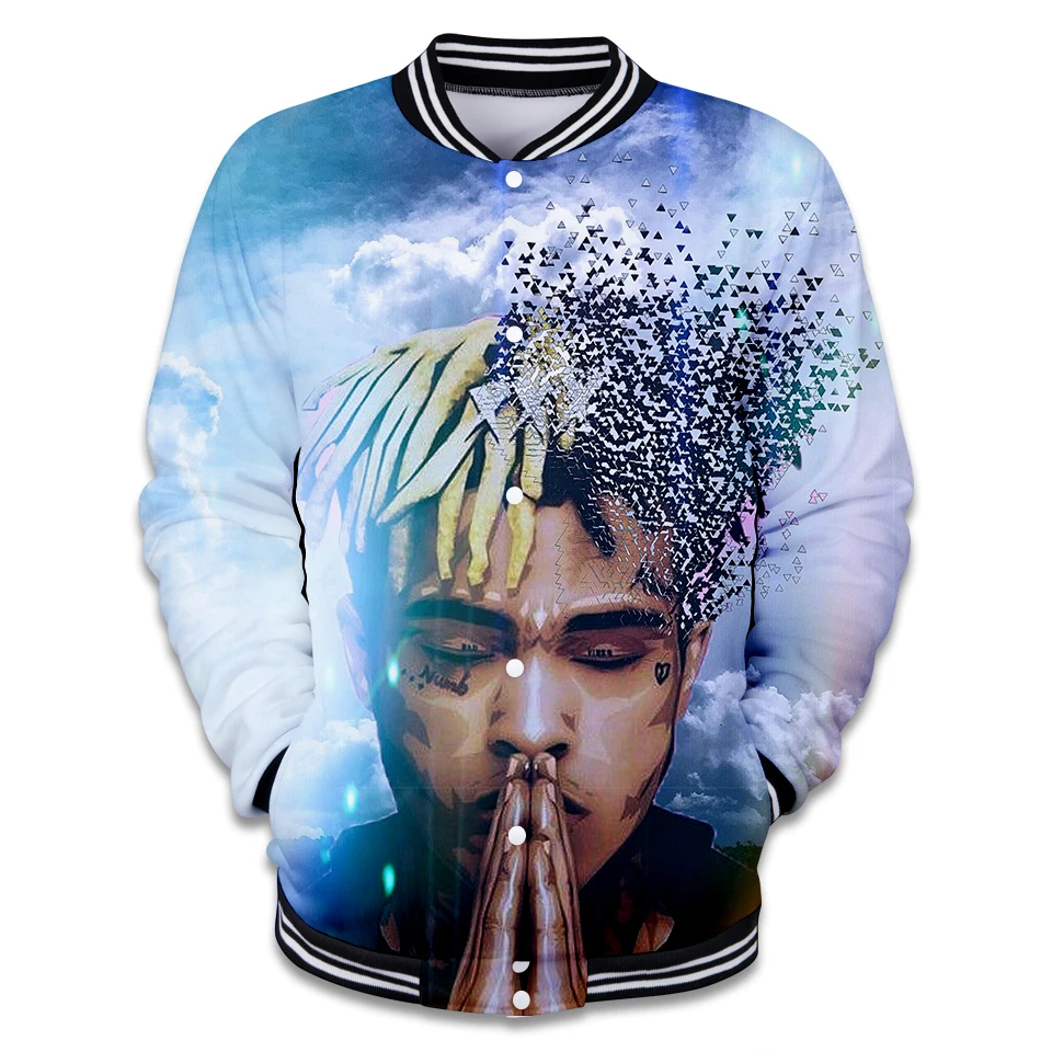 Xxxtentacion 3D мужская бейсбольная куртка зимняя флисовая толстовка спортивные