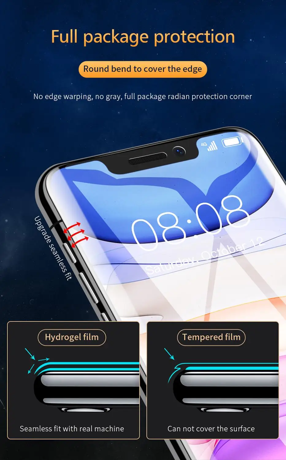 2020 Противоударная Гидрогелевая пленка для iPhone 11 Pro Max Xr X Xs Защита экрана 7 8 6 6s Plus |