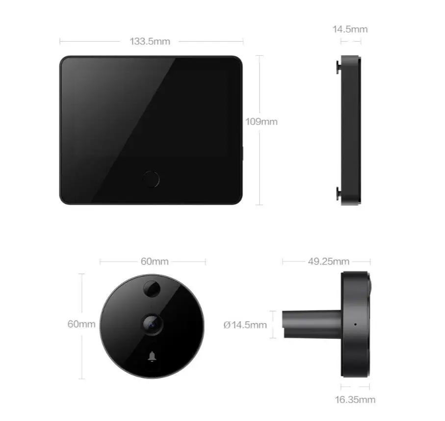 Смарт-Камера Xiaomi Xiaobai дверной звонок кошачий глаз инфракрасное ночное видение