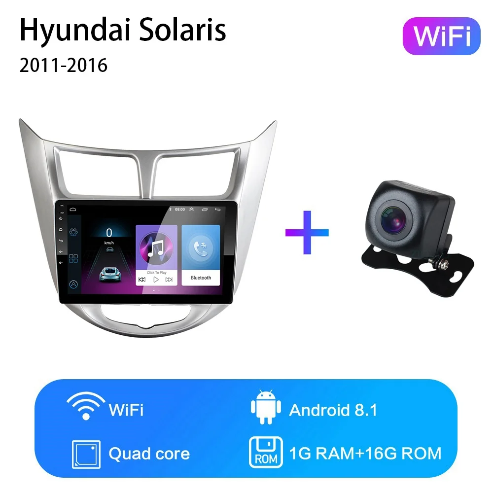 WIFI 1G-16G-XGYS 9 ''2 din Android 8,1 автомобильный dvd-плеер для современного Solaris accent Verna 2011- радио рекордер Gps wifi usb DAB+ аудио - Цвет: WIFI 1G-16G-XGYS