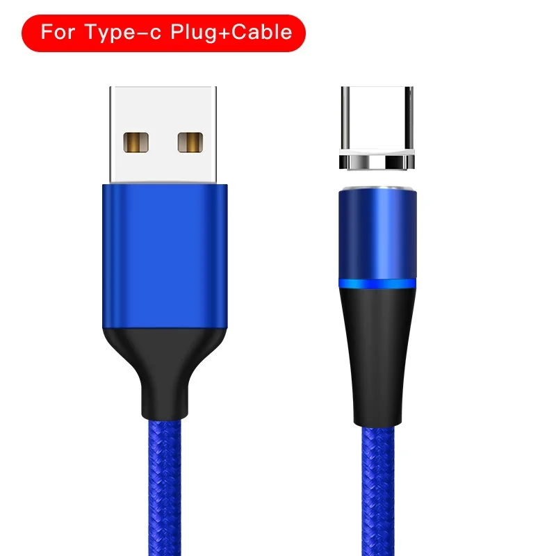 Oppselve Магнитный кабель usb type-C для мобильного телефона samsung S9 S10 Note 9 8 huawei Magnet 5A Быстрая зарядка зарядное устройство - Цвет: Blue Type C Cable
