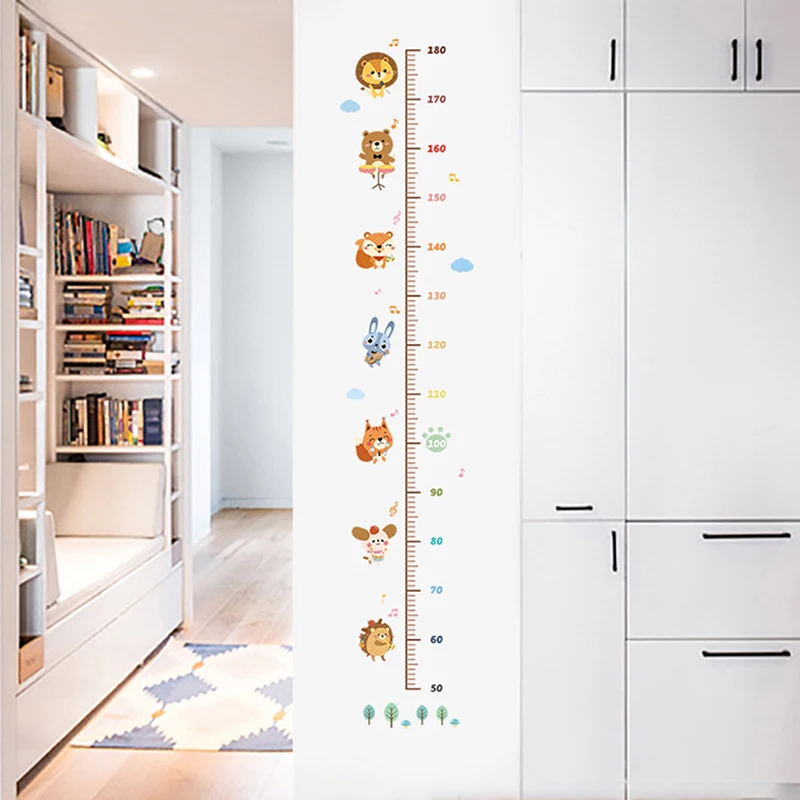 1 шт. забавные мультяшные Животные Музыка рост ребенка линейка Настенная