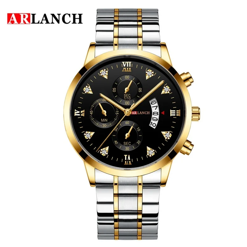 

VOOM Men's Watch Luxury Diamond-studded Business Casual Multi-function Calendar Steel Belt Waterproof Quartz Men's Watch Gift