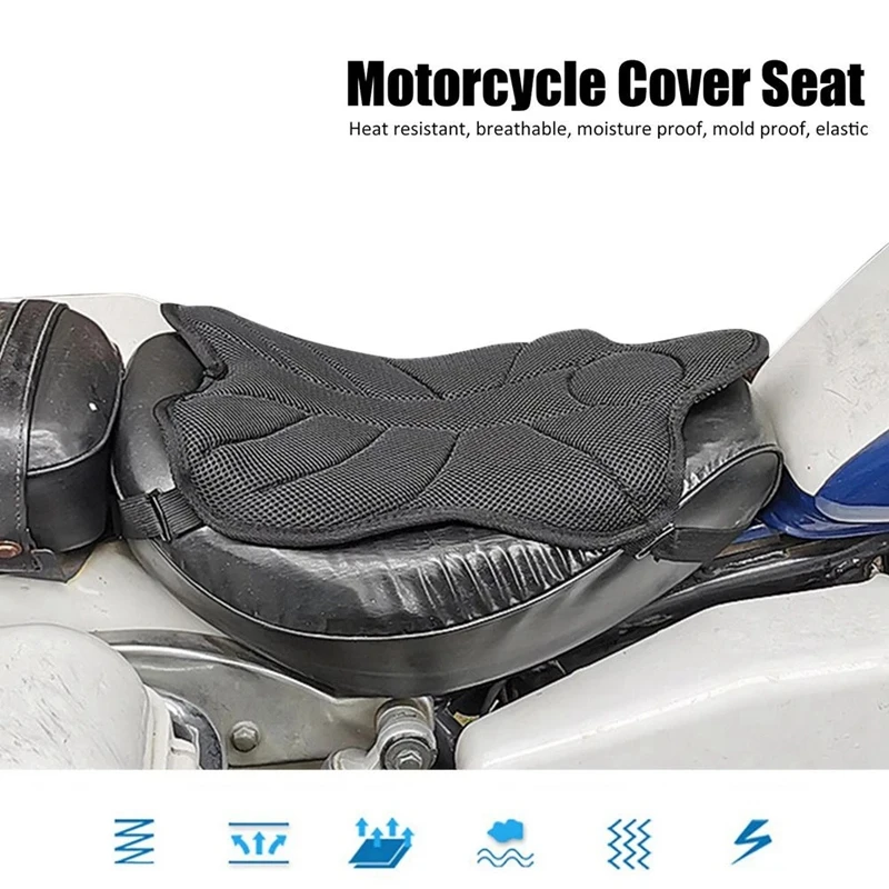

Motorcycle Universal 3D Mesh Pad Antiskid Breathable Seat Cover Cushion Motorbike Scooter Shock Absorption Seat Cushion