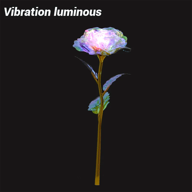 vibration luminous Романтический Красочный светодиодный сказочный розовый искусственный Галактический цветок розы для подруги, подарок на день Святого Валентина, свадебный Декор для дома - Цвет: vibration luminous