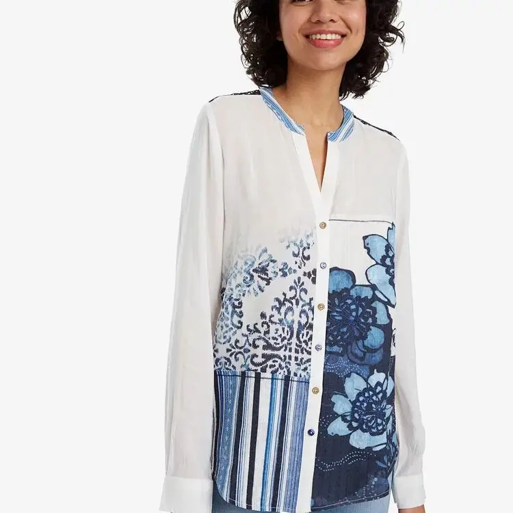 4 s-xxl Различные принтованные Женские рубашки в Deg, Испания,(2 - Цвет: 4 s-xxl
