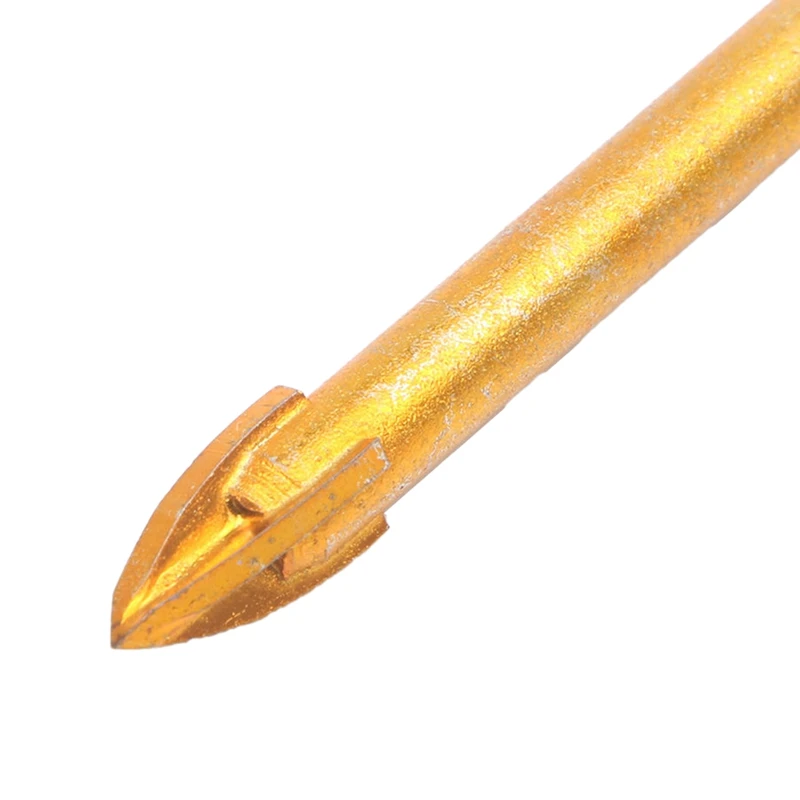 

10pcs Titanium Ceramic Glass Drill Bit Tungsten Carbide Cross Spear Head Drilling Tools 6mm For Metal Plastic Tile Cement