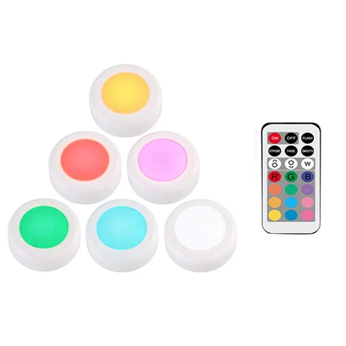 1remote 6 lamp 12 цветов RGBW светодиодный ночник беспроводной пульт дистанционного управления на батарейках сенсорный датчик под шкафом светильники для кухни настенный светильник - Цвет: 1remote 6 lamp