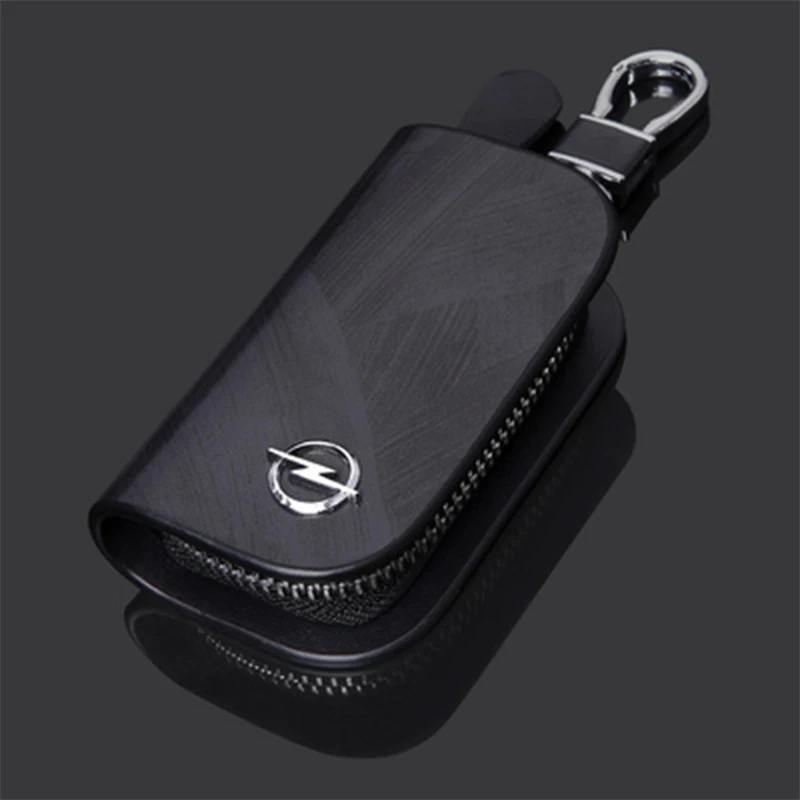 

For Opel Astra Insignia Corsa Mokka J H G K Zafira Meriva Car Accessories Leather Car Logo Key Case Cover Remote Holder Keychain