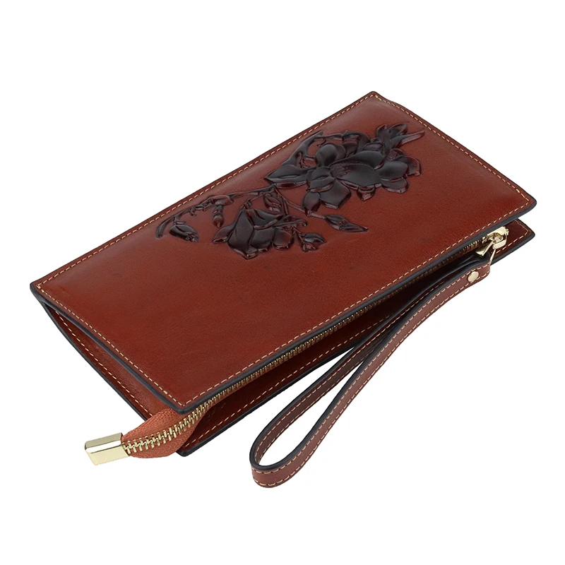 Кошелек из натуральной коровьей кожи для женщин Длинный кошелек роскошный