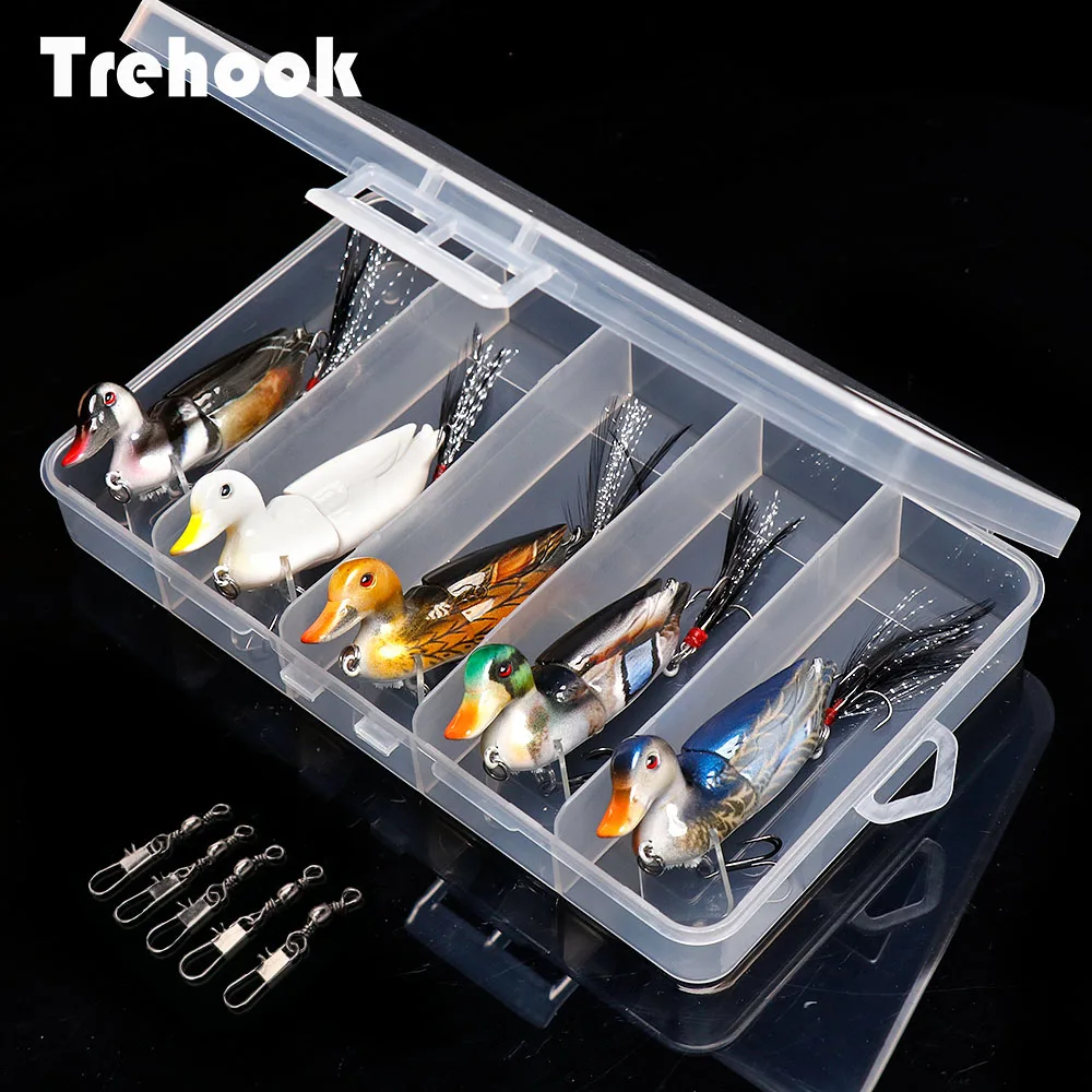 Рыболовная приманка TREHOOK 5 шт. набор с коробкой гольян воблеры приманок жесткая